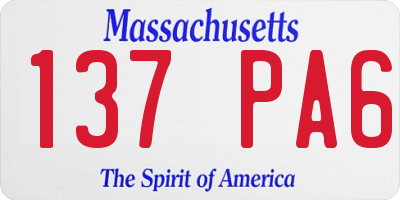 MA license plate 137PA6