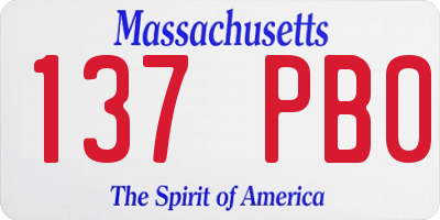 MA license plate 137PB0
