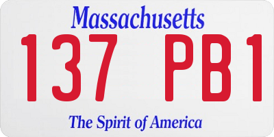 MA license plate 137PB1