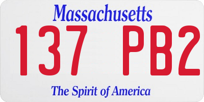 MA license plate 137PB2