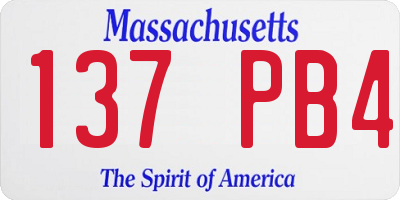 MA license plate 137PB4