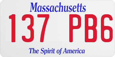 MA license plate 137PB6