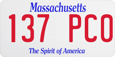 MA license plate 137PC0