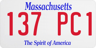 MA license plate 137PC1