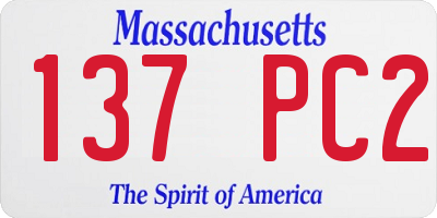 MA license plate 137PC2