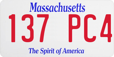 MA license plate 137PC4