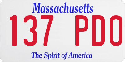 MA license plate 137PD0