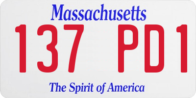 MA license plate 137PD1