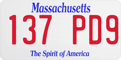 MA license plate 137PD9