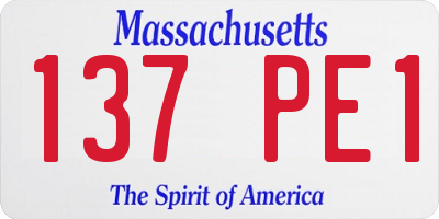 MA license plate 137PE1