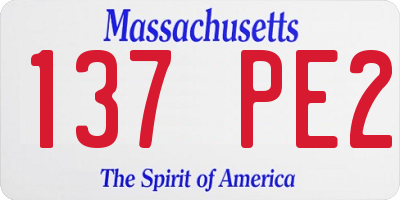 MA license plate 137PE2