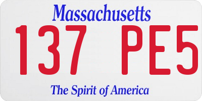 MA license plate 137PE5