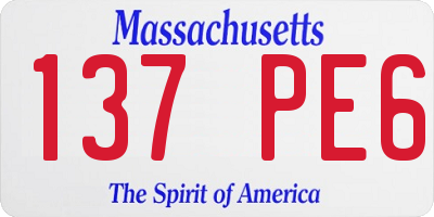 MA license plate 137PE6