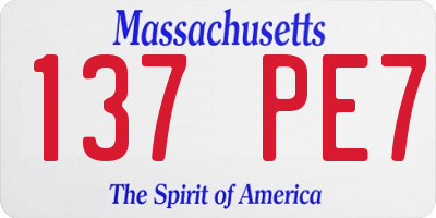 MA license plate 137PE7