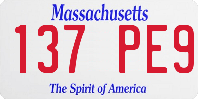 MA license plate 137PE9