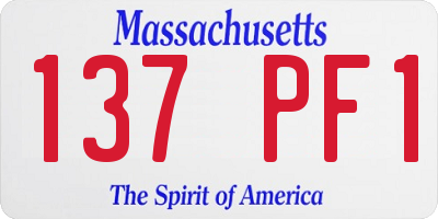 MA license plate 137PF1