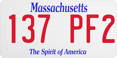 MA license plate 137PF2