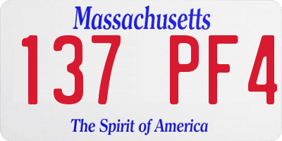 MA license plate 137PF4