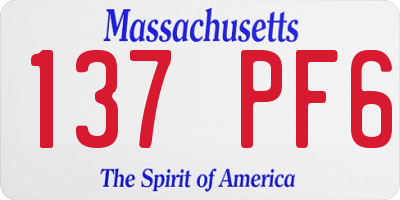 MA license plate 137PF6