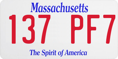 MA license plate 137PF7