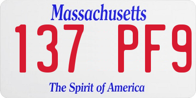 MA license plate 137PF9