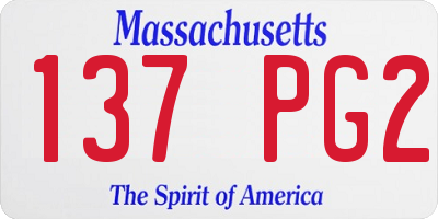 MA license plate 137PG2