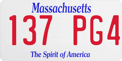 MA license plate 137PG4