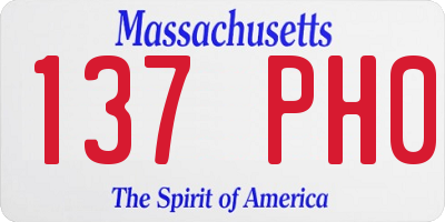 MA license plate 137PH0