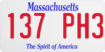 MA license plate 137PH3