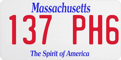 MA license plate 137PH6