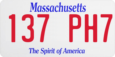 MA license plate 137PH7
