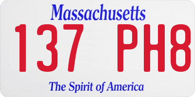 MA license plate 137PH8