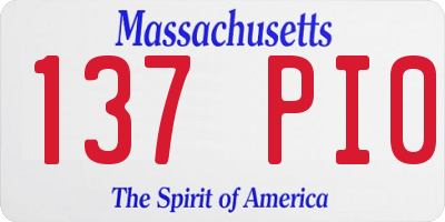 MA license plate 137PI0