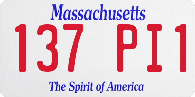MA license plate 137PI1