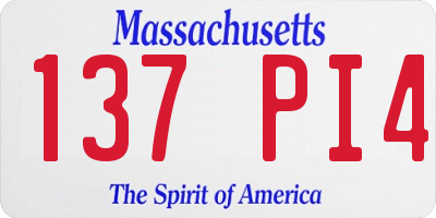 MA license plate 137PI4
