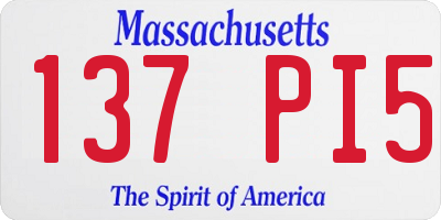 MA license plate 137PI5