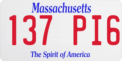 MA license plate 137PI6