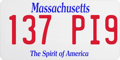 MA license plate 137PI9