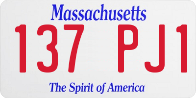 MA license plate 137PJ1
