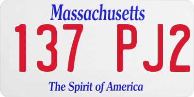 MA license plate 137PJ2
