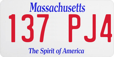 MA license plate 137PJ4