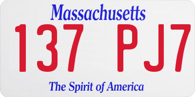 MA license plate 137PJ7