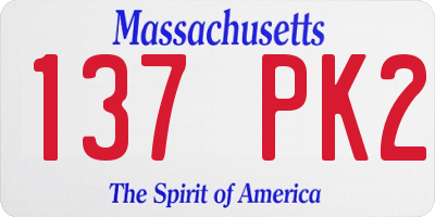 MA license plate 137PK2