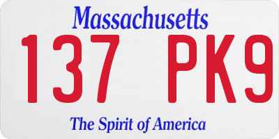 MA license plate 137PK9