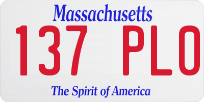 MA license plate 137PL0
