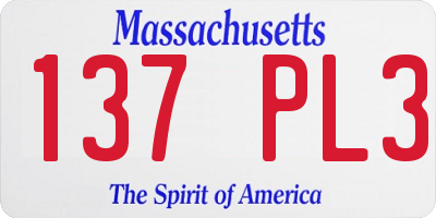 MA license plate 137PL3