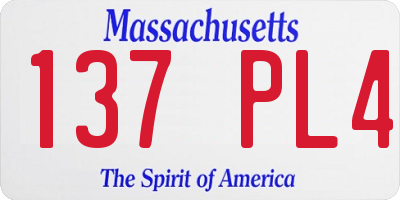 MA license plate 137PL4