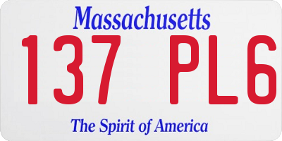 MA license plate 137PL6
