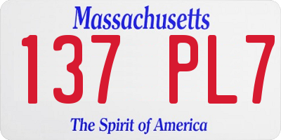 MA license plate 137PL7