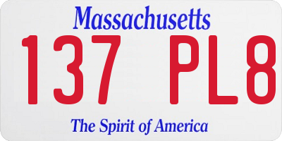 MA license plate 137PL8